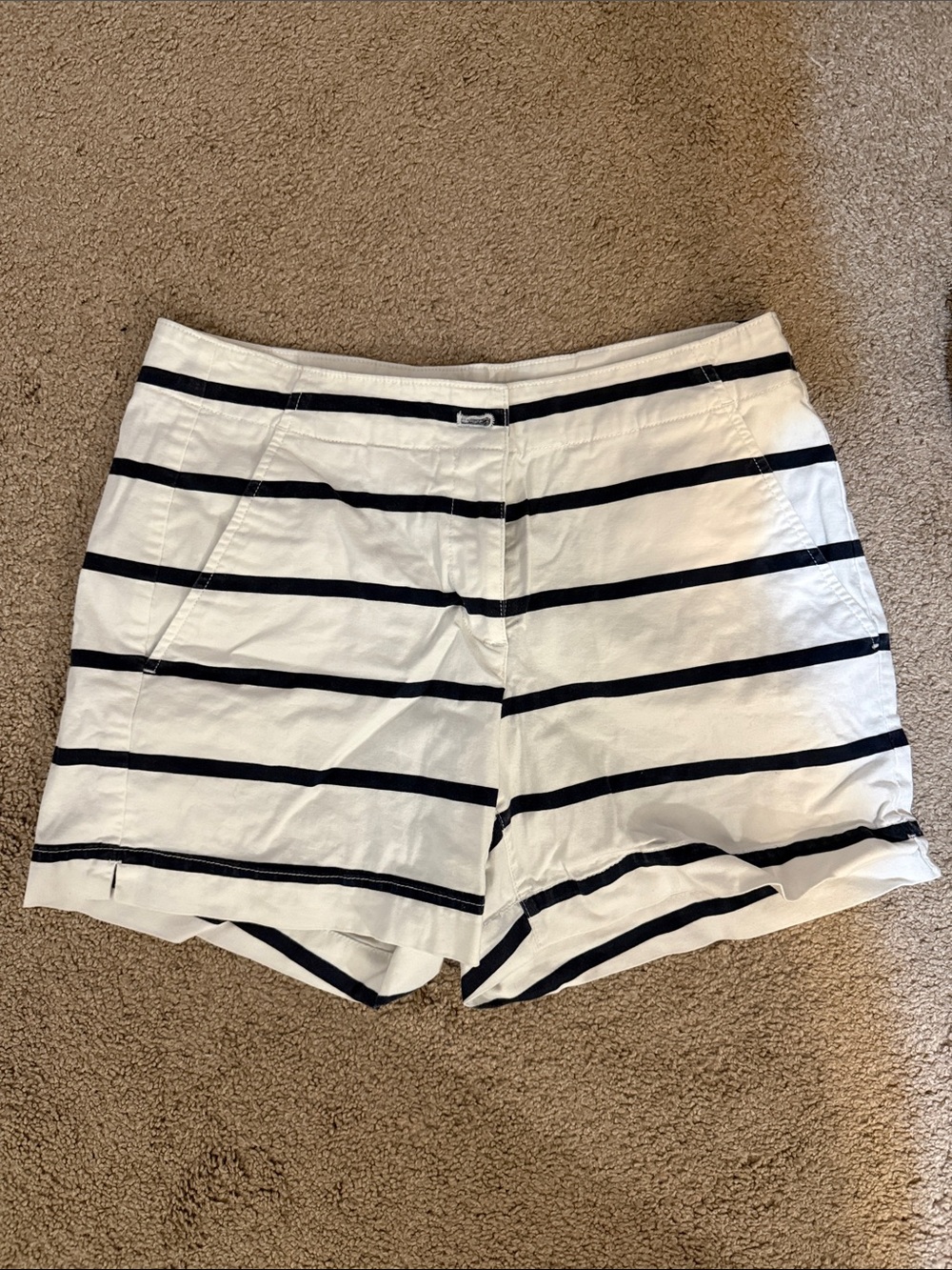 Nautica White Shorts with Navy Stripes - High Waist